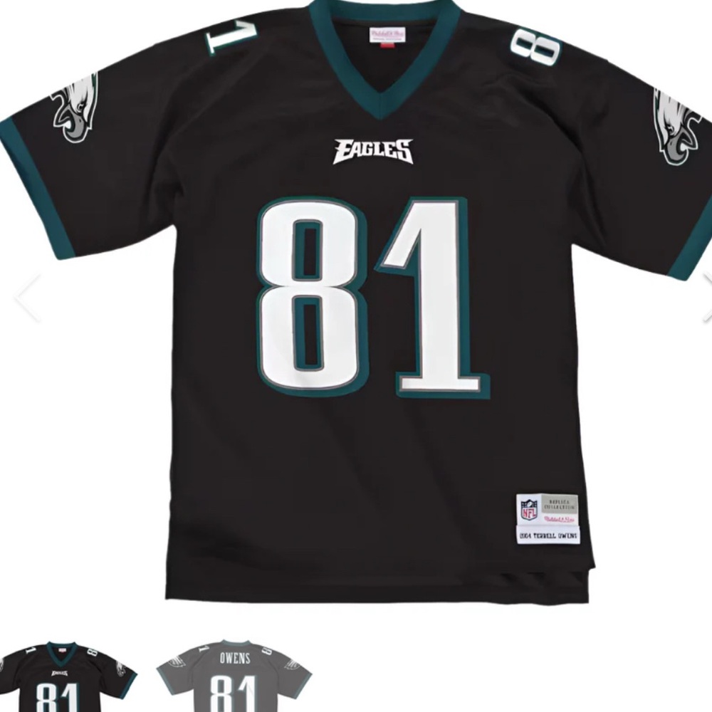 Reebok Black Jersey with Number 81 and Team Name EAGLES